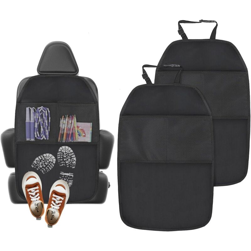 Stück Autositz-Rückenlehnenschutz, Kinder-Auto-Organizer, wasserdichter, schmutzabweisender Kinder-Rücksitzschutz für Kinder und Hunde (schwarz)