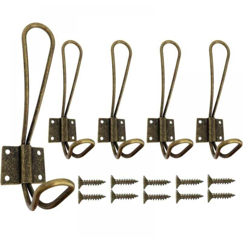 Stück bronzefarbene Wandhaken, robuste Doppelhaken aus Metall zum Aufhängen von Kleidung, Jacken, Bademänteln, Handtüchern, Hüten, Schlüsseln und