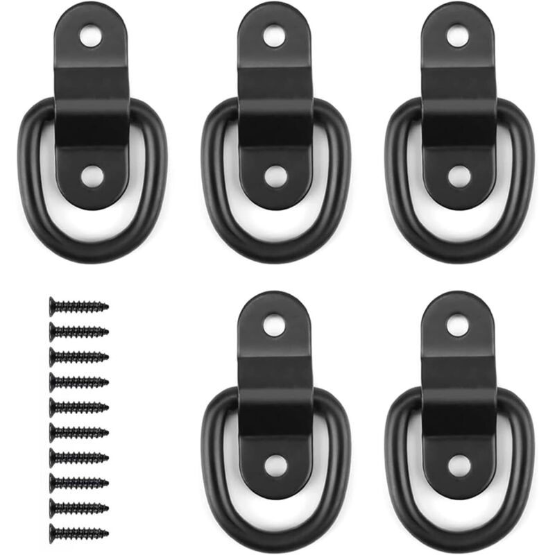 Jalleria - Stück D-Ringe, Befestigungsring für Eisenbänder, D-Ring-Zurrhaken, mit Befestigungsschrauben, für lkw, Boot, Auto, Kajak und schwere