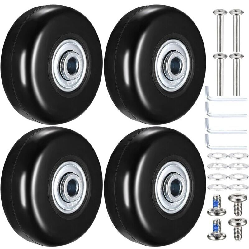 Stück Ersatz-Kofferrollen, Ersatzrollen für Koffer, 50 x 18 mm Ersatz-Gepäckrollen, Ersatz-Gummirollen für Koffer und Trolleys