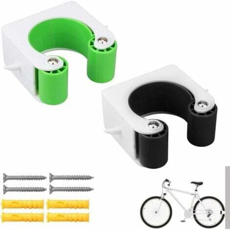 Gabrielle - 2 Stück Fahrrad-Parkschnalle, Rennrad-Parkschnalle, tragbare kreative Kunststoff-Parkbügelschnalle mit Schrauben für Garage, Wohnzimmer