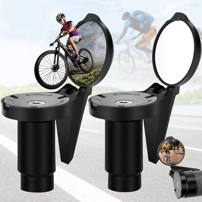 Stück Fahrradrückspiegel, Elektroroller-Rückspiegel, Fahrradrückspiegel 360° verstellbarer konvexer Spiegel, Retro, universeller HD-stoßfester