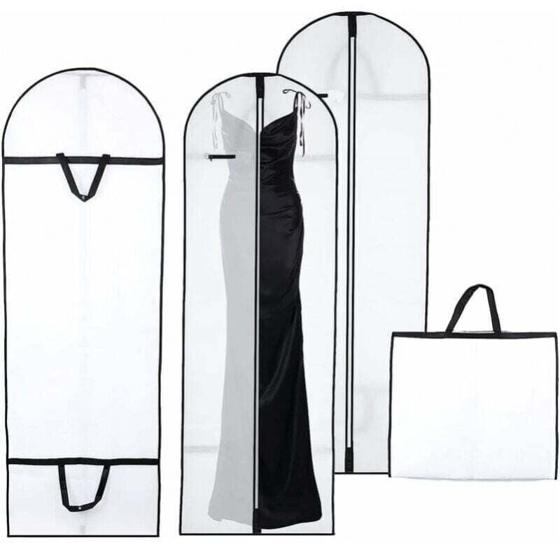 Stück Kleiderhülle zum Aufhängen, 180 x 60 cm, faltbare Kleiderhülle für Brautkleider, lange Kleiderhülle gegen Staub und Feuchtigkeit, Kleiderhülle