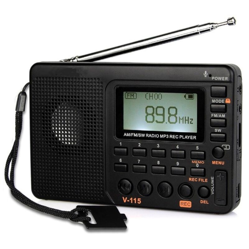 Tragbares Radio, kleines wiederaufladbares Radio, fm am sw, Batterien und Netz, TF-Karte, Recorder, MP3, Sleep-Timer, Badezimmer, Küche