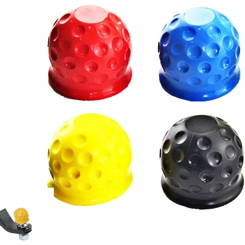 Stück Kugelkopfabdeckungen aus weichem Gummi für Anhängerkupplung, rot/blau/schwarz/gelb, Schutz vor Staub und Kratzern
