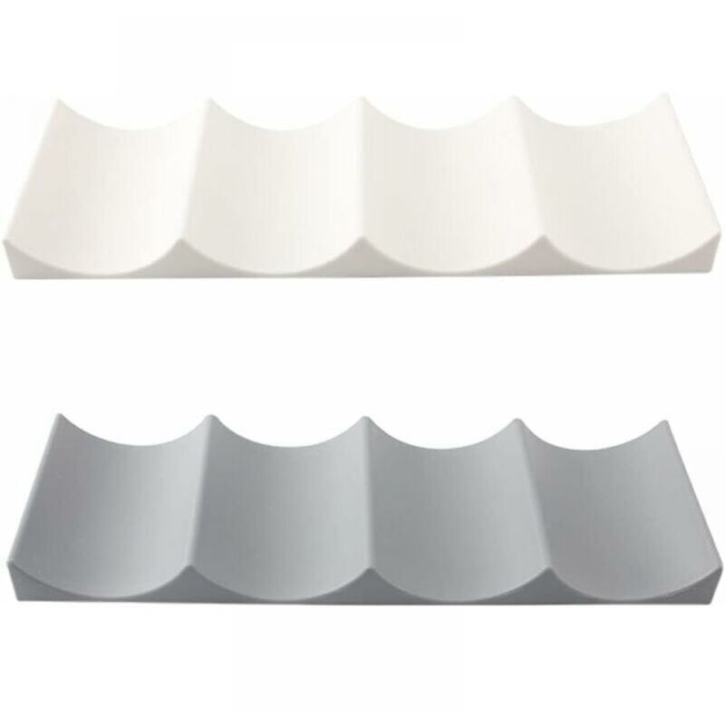 Ymyny - Stück Kühlschrank-Flaschenhalter, Kunststoff, stapelbar, Flaschenmatte, Weinflaschenhalter, Küchen-Kühlschrank-Flaschenregal, Weiß/Grau