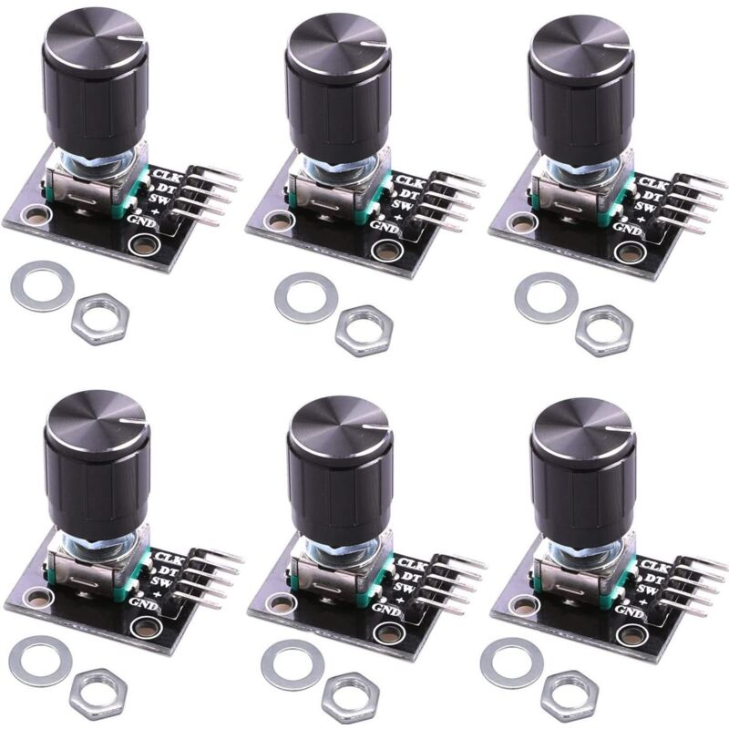Stück Ky-040 Drehgebermodul mit 15 × 16,5 mm mit Knopfkappe für Arduino (6er-Pack) Clw1062