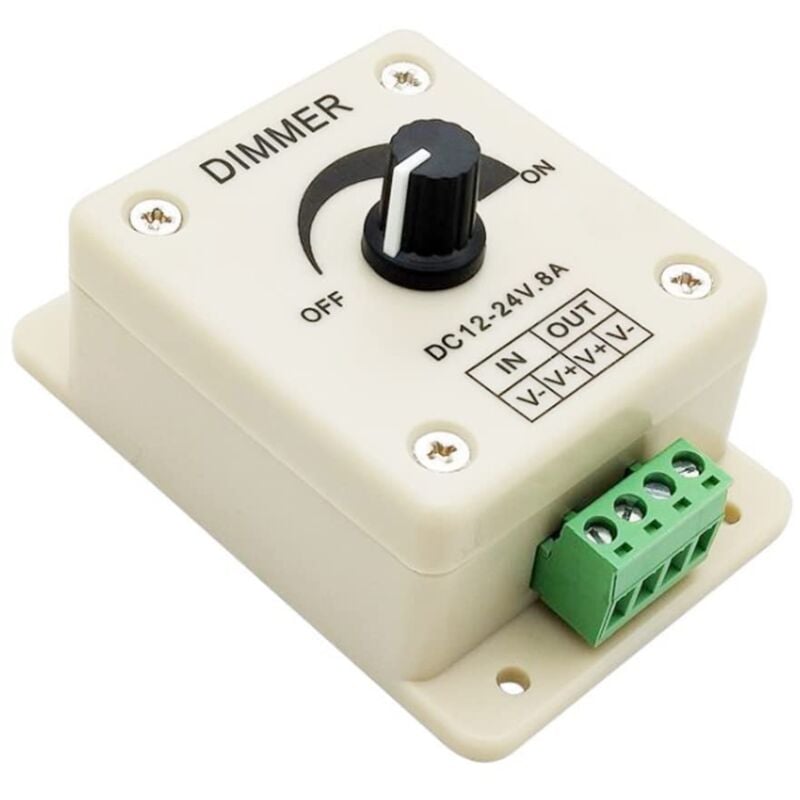 Aougo - Stück LED-Lichtdimmer, verstellbares Dimmer-Controller-Modul, Licht-Dimmschalter, einfarbiger Controller, dc 12 v, 24 v, 8 a, verstellbarer