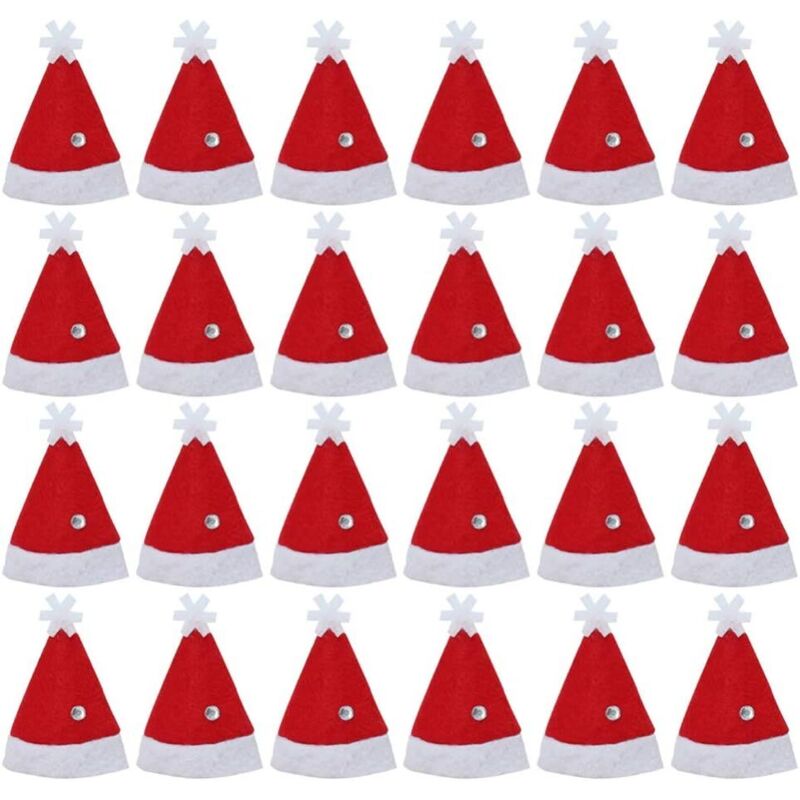 Stück Mini Weihnachtskappen Santa Lollipop Hut Weihnachten Süßigkeiten Abdeckung Wraps Kappen Urlaub Flasche Kappen Lutscher Dekoration Weihnachten