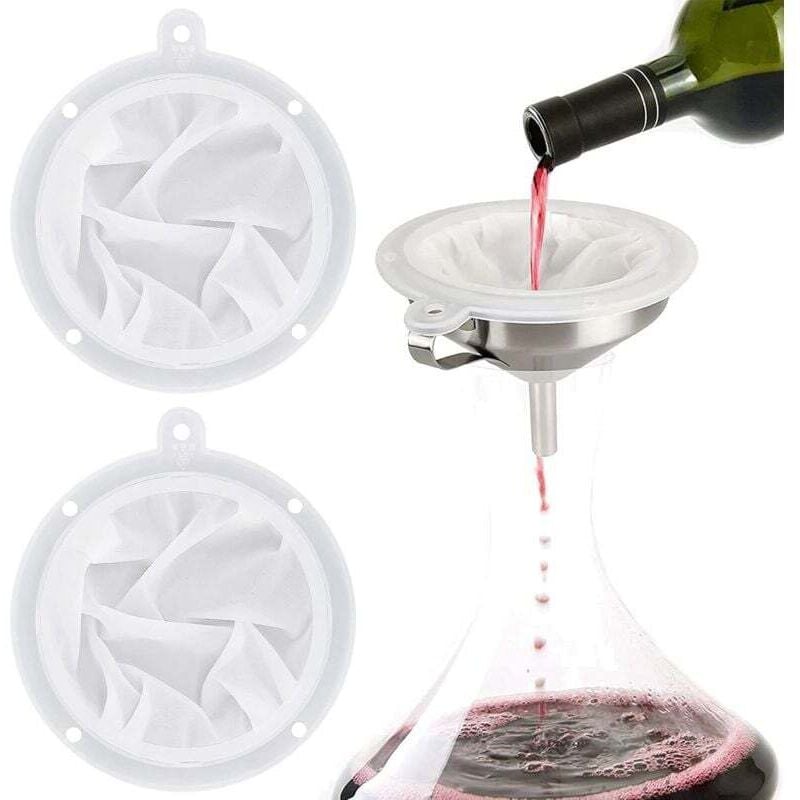 Stück Nylon-Siebfilter, Netz-Weinfilter, feines Sieb, kompatibel mit 5-Zoll-Küchentrichter zum Filtern von Saft, Milch, Kaffee, Wein, Öl,