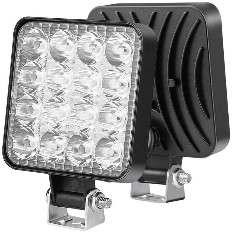 Stück quadratische LED-Arbeitsscheinwerfer, 3,3 Zoll Mini-48-W-12-V-Lampe, Scheinwerfer, Lauflichter für Offroad-Autos, LKWs, SUVs, 4x4-Traktoren,