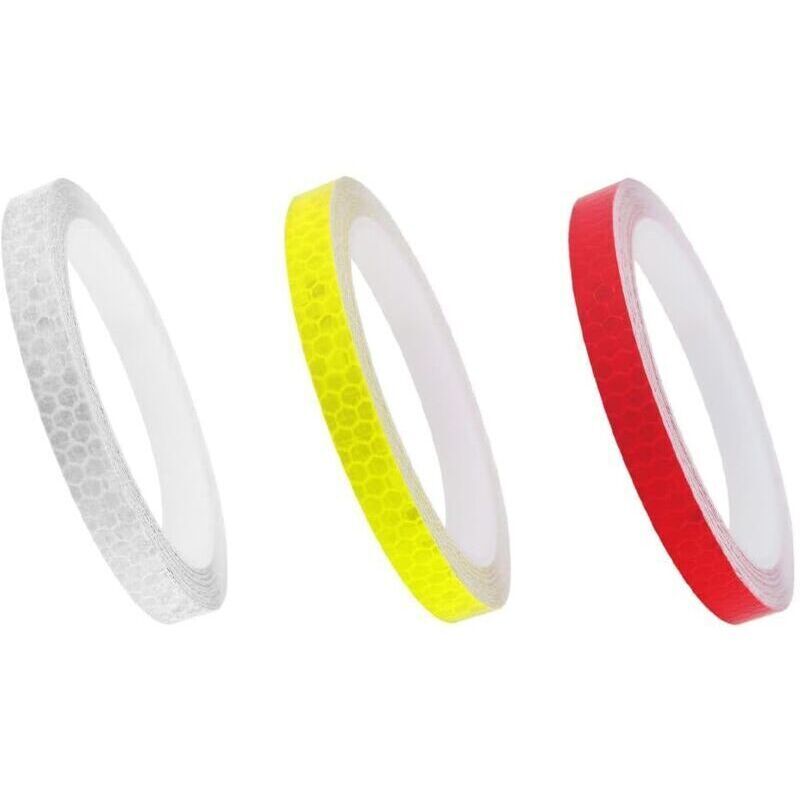 Stück reflektierendes Warnband, reflektierende Sicherheitswarnaufkleber-Klebebandrolle für Fahrzeuge, Autos, Anhänger, Fahrräder und Helme (3 Farben),