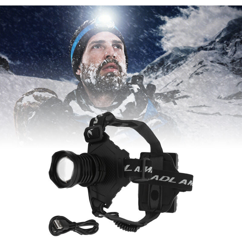 Wiederaufladbare Stirnlampe zum Angeln, Schutzhelm, LED-Lampe zum Angeln, Campen und Radfahren.