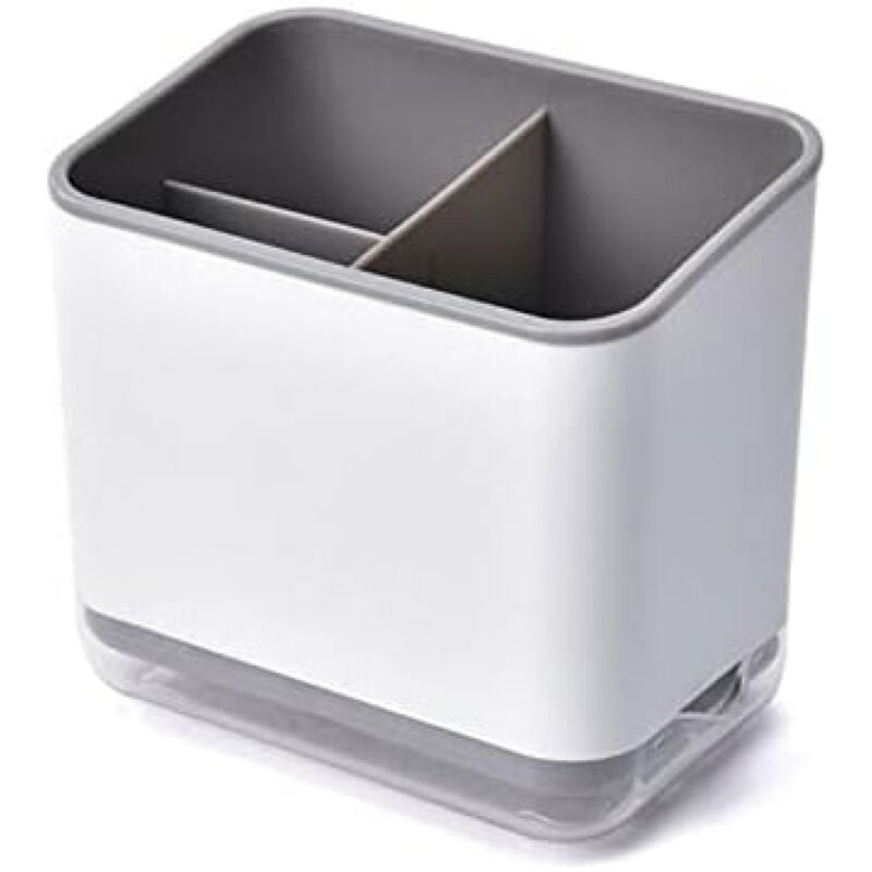 Cyslmuk - 1 Stück (grau) Utensilienhalter, Besteck-Abtropfgestell, multifunktionaler Besteck-Organizer mit 3 Fächern zum Abtropfen von Besteck