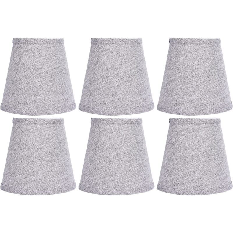 Stück silbergraue Stofflampenschirme für Tisch- und Deckenlampen, geeignet für E14- oder kleine Glühbirnen