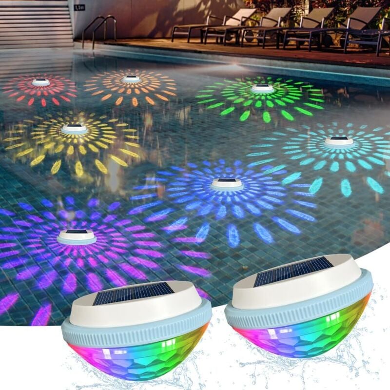 Stück Solar-Pool-Schwimmlichter, 7 Farben, Solar-Pool-Schwimmlichter, Beleuchtung, schwimmende Poollichter, Solar-Pool-Schwimmlichter für