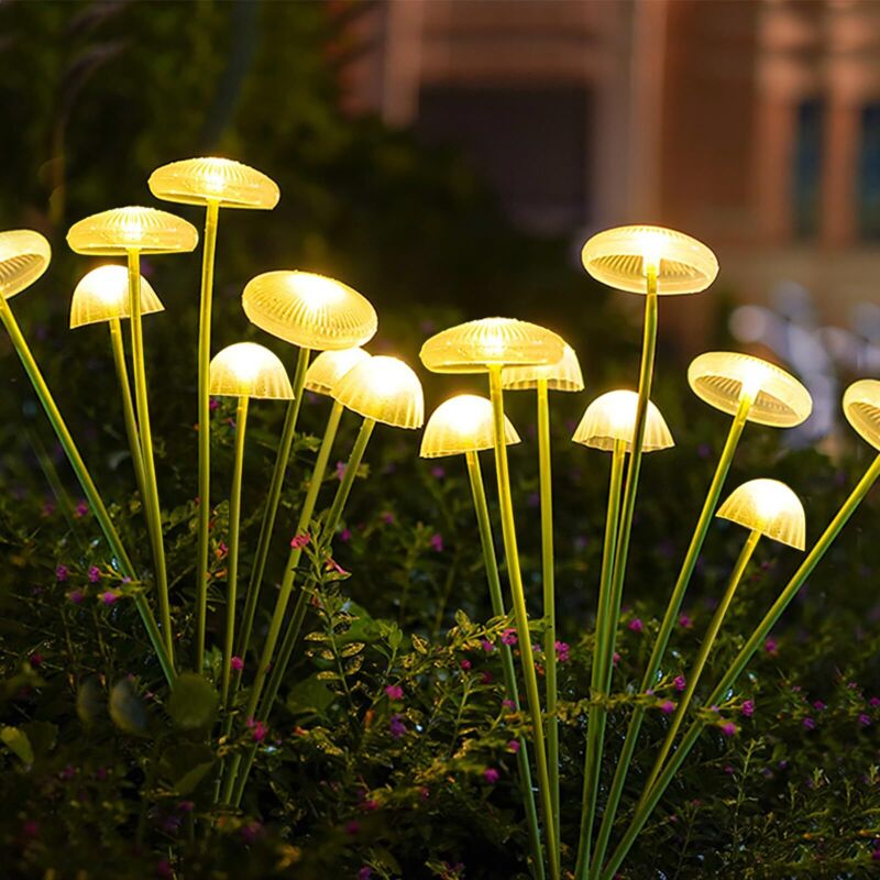 Stück Solarleuchten für den Garten im Freien, 8 LED-Quallenlichter, Solar-Glühwürmchen für den Außenbereich, schwingende Solarleuchten für den Garten