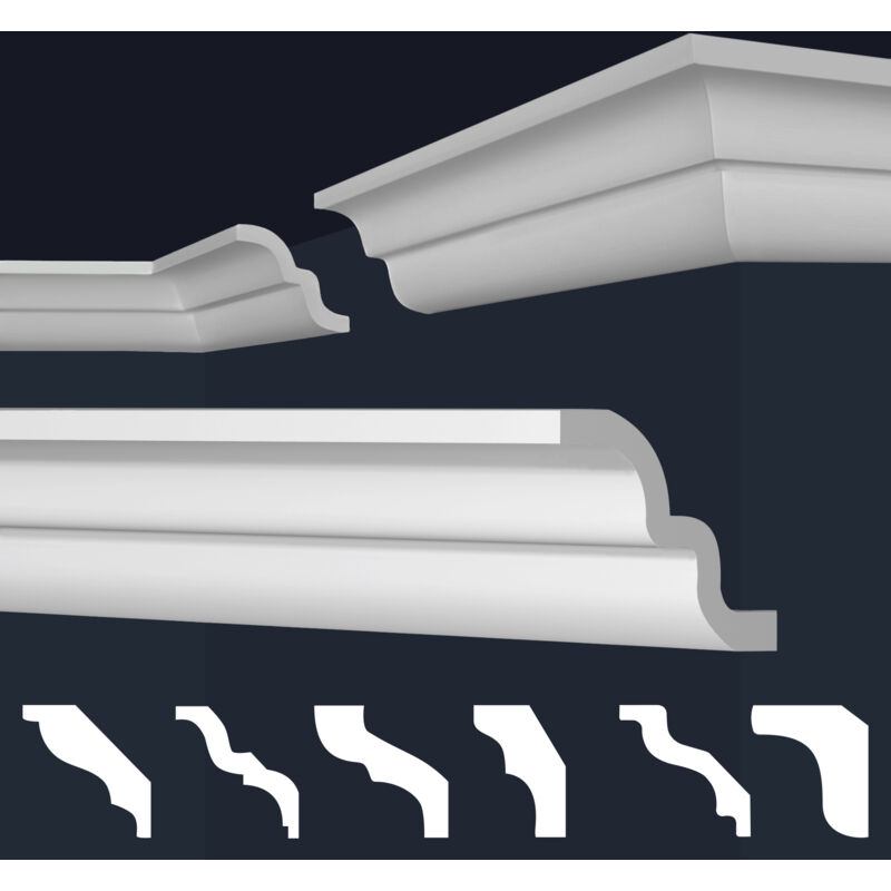 Marbet Design - Stuckleisten xps Styropor weiß 2 Meter Deckenleisten Wandleisten E-Leisten Modelle: E-21 / 62x62mm, 40 Meter / 20 Leisten