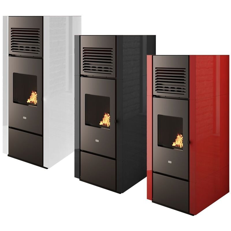 Punto Fuoco Nia Zweikanal-Pelletofen - - Weiß