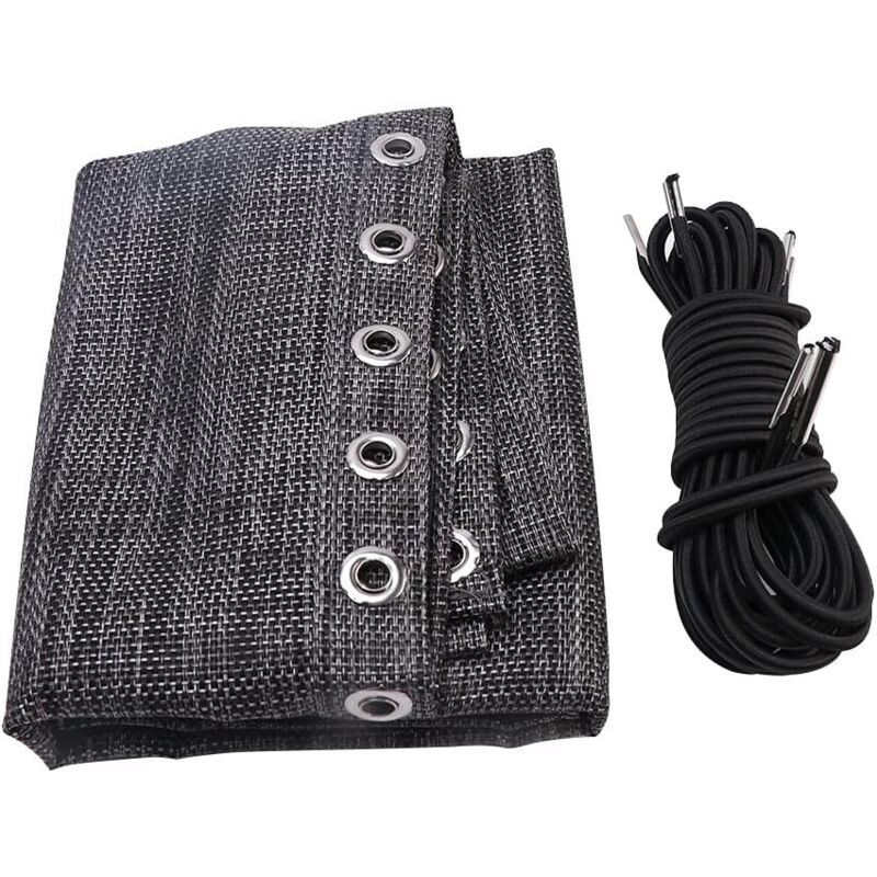 Stuhl-Ersatzstoff, Anti-Schwerkraft-Lounge-Stuhl-Stoff (Schwarz & Grau) mit Seil, Stuhl-Zubehör, elastischer Bungee-Patio-Lounge-Stuhl