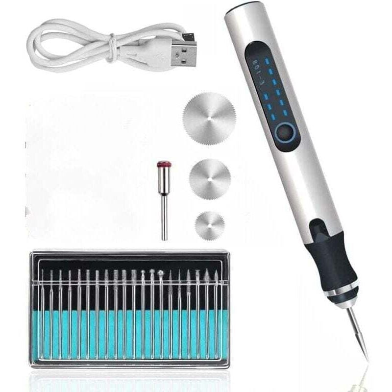 Elektrischer Gravierstift, Gravier- und Schnitzwerkzeug, Mini-DIY-Stechstichel, für Heimwerker, Schreibwaren, Schule, Schmuck, Metall, Glas, Stein,