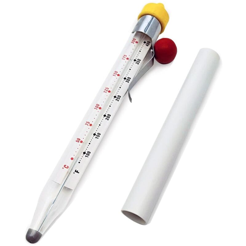 Aiperq - Süßigkeitenthermometer mit Glasclip, Lebensmittelthermometer mit sofortiger Anzeige, Küchenthermometer zum Kochen