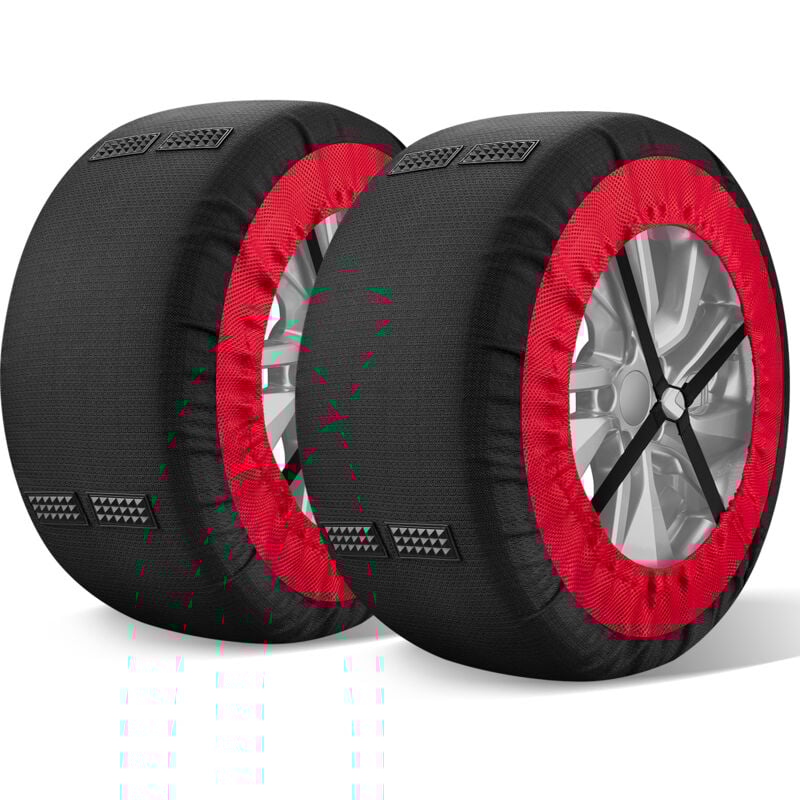 SUPER GRIP SNOW SOCKS Textile Schneesocke EN 16662-1 geprüft – Zwei Autoreifen-Schneeketten (S)