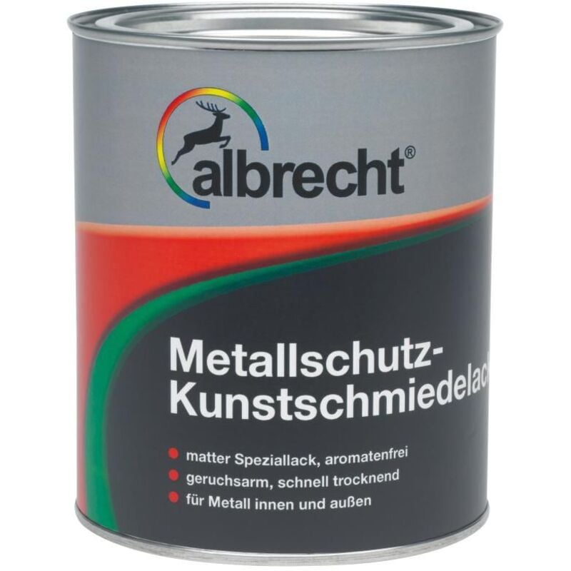 Albrecht - Metallschutz-Kunstschmiedelack 375 ml schwarz matt Speziallack Metall