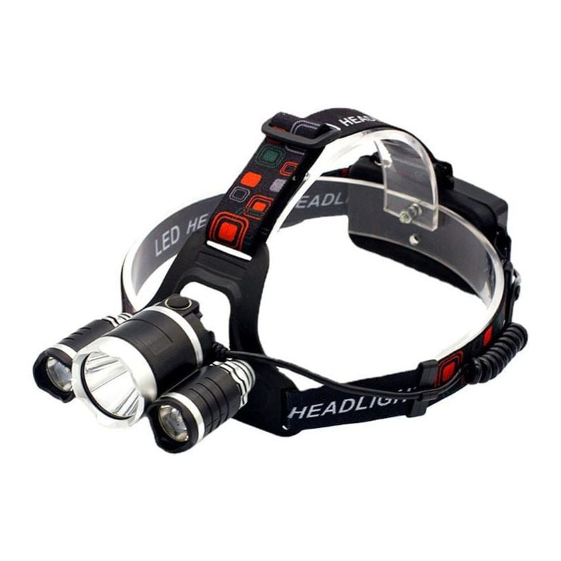 Superhelle, wiederaufladbare LED-Stirnlampe mit 3 Lichtern, 4 Modi und 6000 Lumen zum Laufen, Camping, Angeln, Radfahren oder Wandern
