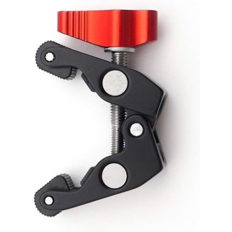 Superklemme mit roter Verriegelung, Krabbenklemme mit magischem Arm, 1/4'-Adapter und 3/8'-Gewindebohrung für DSLR-Camcorder-Stativ, Videomonitor,