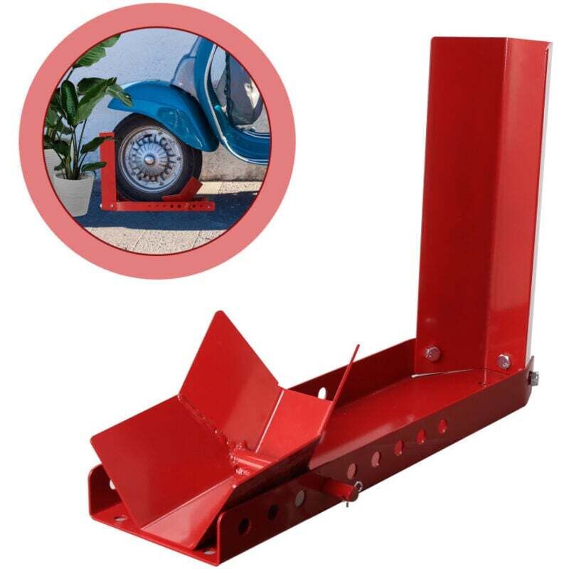 Motorrad-Hinterradständer-Unterstützung, Motorrad-Hinterradlift auf Rädern, Motorrad-Vorderrad-Wippkeil-Montagehalterung, rotes hinteres Motorrad