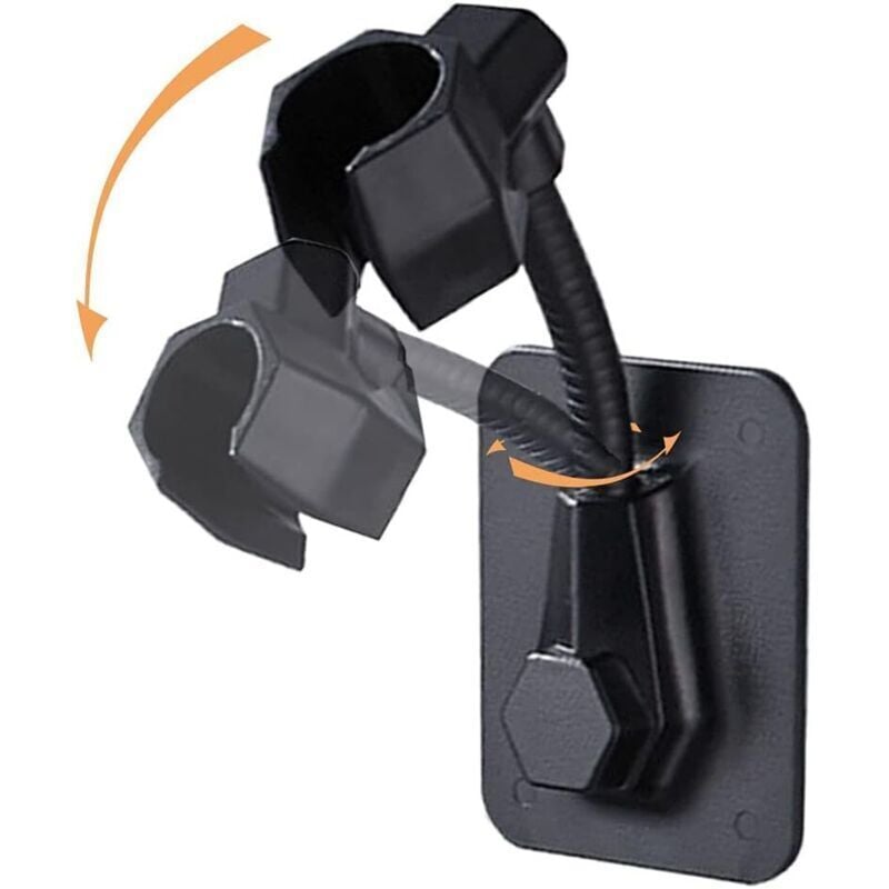 KZQ - Supporto per soffione doccia a parete supporto per doccia autoadesivo, supporto per doccia nero, supporto per soffione doccia a parete per