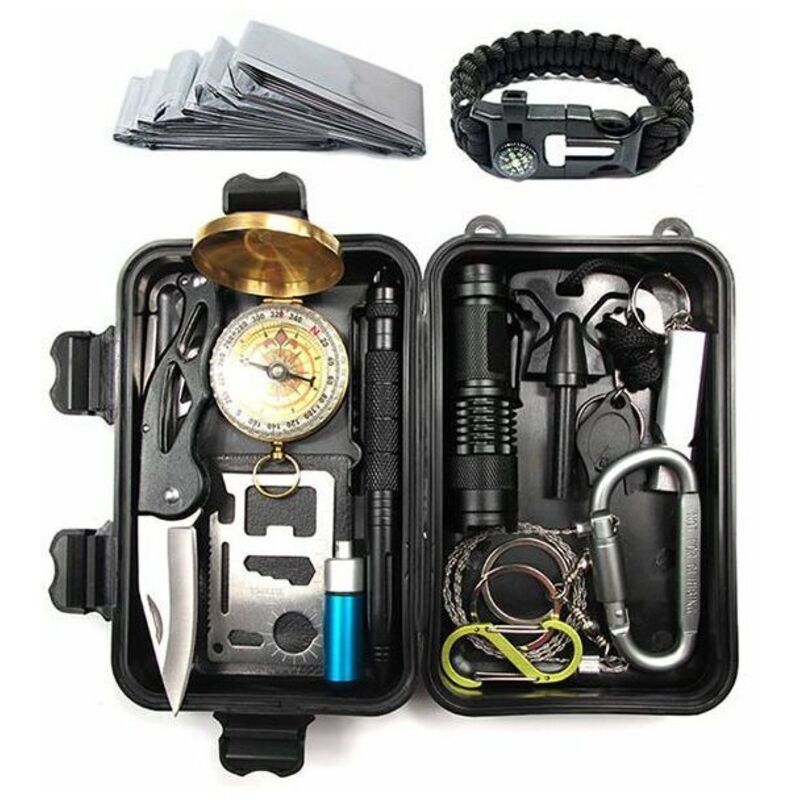 Survival Gear Kits Utdoor Emergency Kit Emergency Gear Kit für Camping, Wandern, Abenteuer, Ausrüstung, Werkzeug, Geschenke für Männer, Papa,