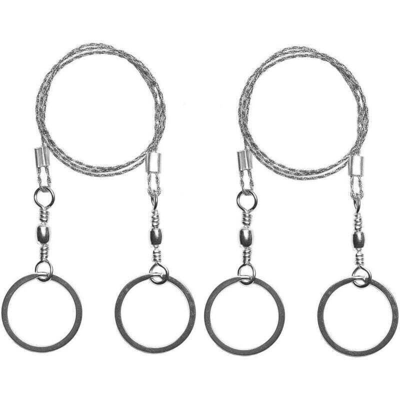 Survival-Stahldrahtsäge, Taschendrahtsäge, 2-teilig, ideal für Überlebensausrüstung, Camping, Jagd, Baumschnitt, Notfall-Set, Kettenwerkzeug