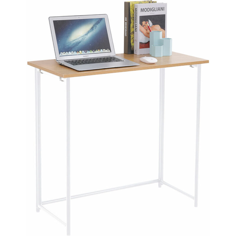 Schreibtisch Klappbar Schmal Platzsparend Mehrzweck-Computertisch 80x40x76cm Eiche - Svita