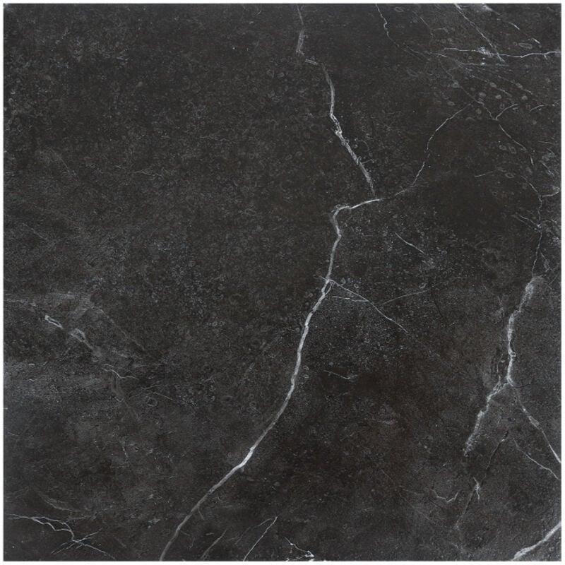 SWANEW PVC Bodenbelag - Selbstklebende Fliesen - Betoneffekt - 30 cm x 30 cm x 1,5 mm - Dicke 1,5 mm - Schwarz -ca.2m² / 22 Fliesen