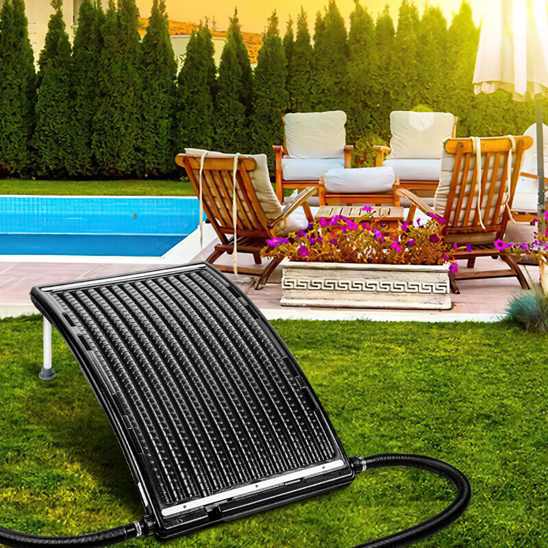 Sonnenkollektor Solarheizung Poolheizung Schwarz 110 x 69 x 14 cm, Anschluss 38 mm, Pool Heizungen Solaranlage für Warmwasser Gartendusche Pool