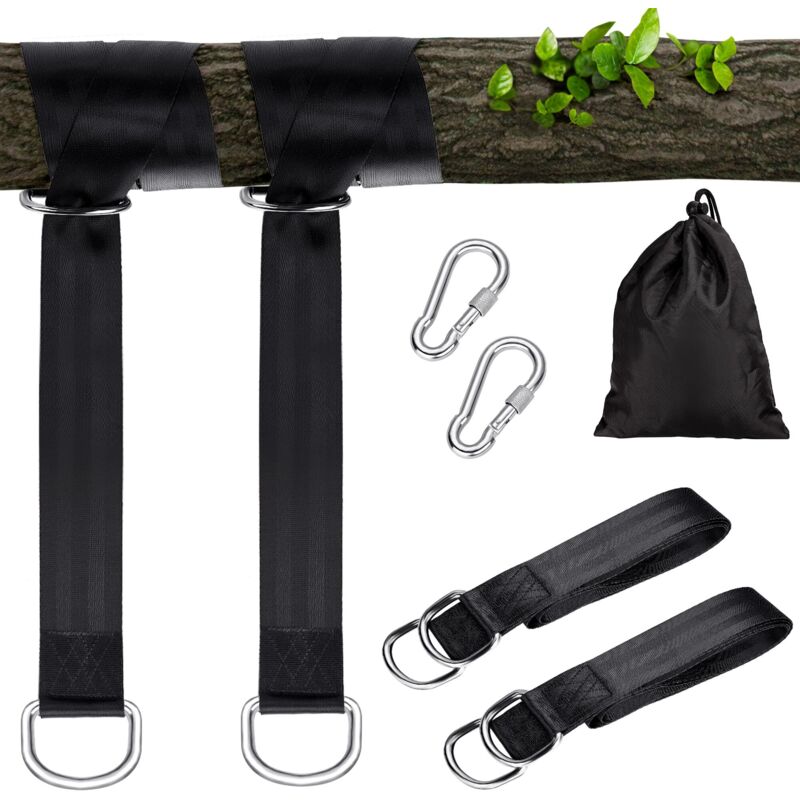 ZVD - Swing attachment, 2 suspension straps with D-rings and sturdy carabiners, polyester straps perfect for hammocks and tires, supports up to 1000