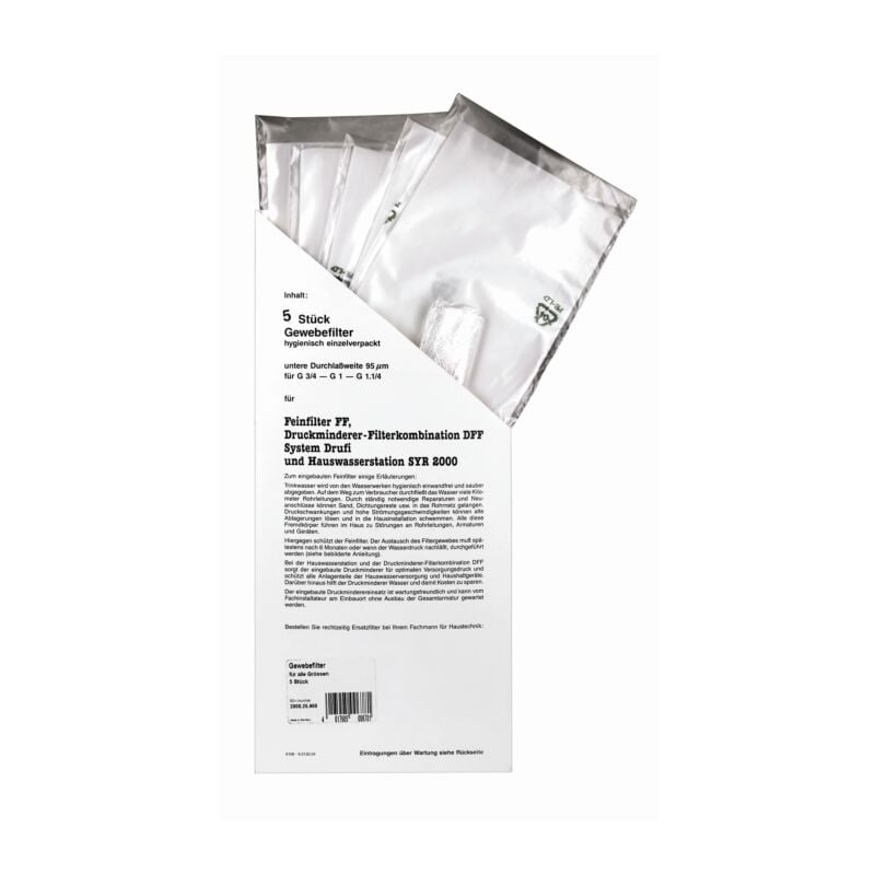 5x Gewebefilter 2000 95µm Filtergewebe für Feinfilter ff /ff+ und dff / dff+ 2000.25.900 - SYR