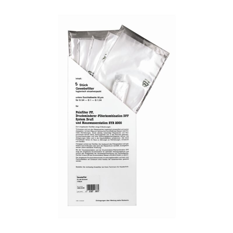5x Gewebefilter 2000 95µm Filtergewebe für Feinfilter ff /ff+ und dff / dff+ 2000.25.900 - SYR