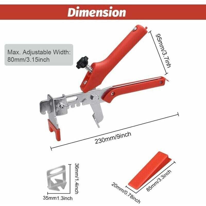 Fliesen-Nivelliersystem, Fliesen-Nivellierkeil, 300 Stück, Nivellier-Abstandshalter, Clip, selbstnivellierendes System, Fliesen-Nivelliergerät,