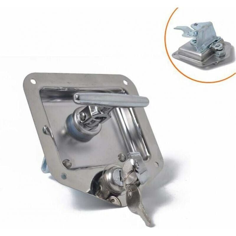 Cyslmuk - T-förmiges Edelstahl-Anhänger-RV-Reiseschloss, Diebstahlschutz, Werkzeugkasten-Griff, Türschloss für Wohnwagen, lkw, Camp, Wohnmobil,