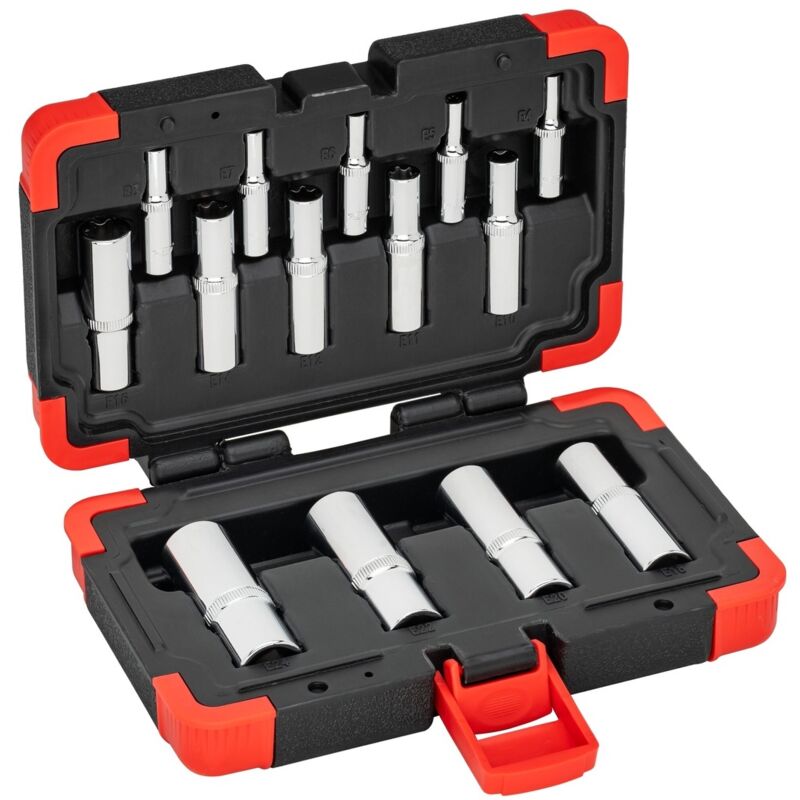 T Steckschlüsseleinsatz Satz ∙ V7014 ∙ 1/4 Zoll (6,3 mm) Vierkant hohl, 3/8 Zoll (10 mm) Vierkant hohl, 1/2 Zoll (12,5 mm) Vierkant hohl ∙ Außen