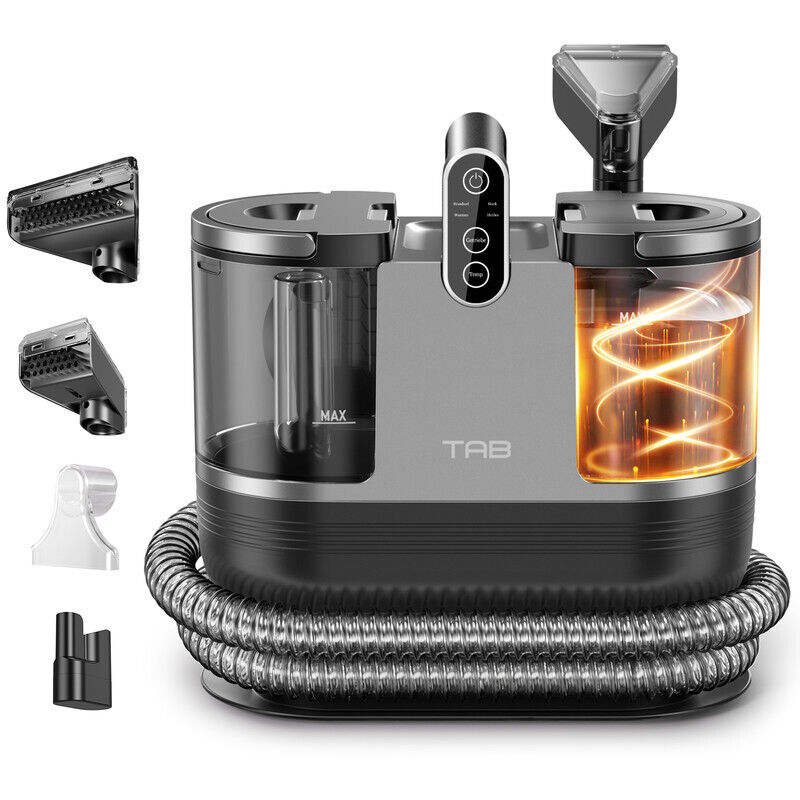 TAB - Fleckenreiniger FastHeating Polsterreiniger für Teppiche, Vorleger, Polster, Treppen, Autos Waschsauger TeppichreinigerWaschen mit 60℃ heißem