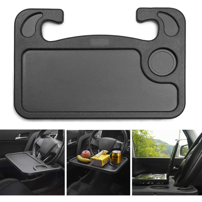 Tragbarer Autotisch, Schreibtisch, Lenkrad, multifunktional, für Essen, Arbeiten, Trinken, Lebensmittel, Waren, Halter, Tablett, Auto, Laptop,