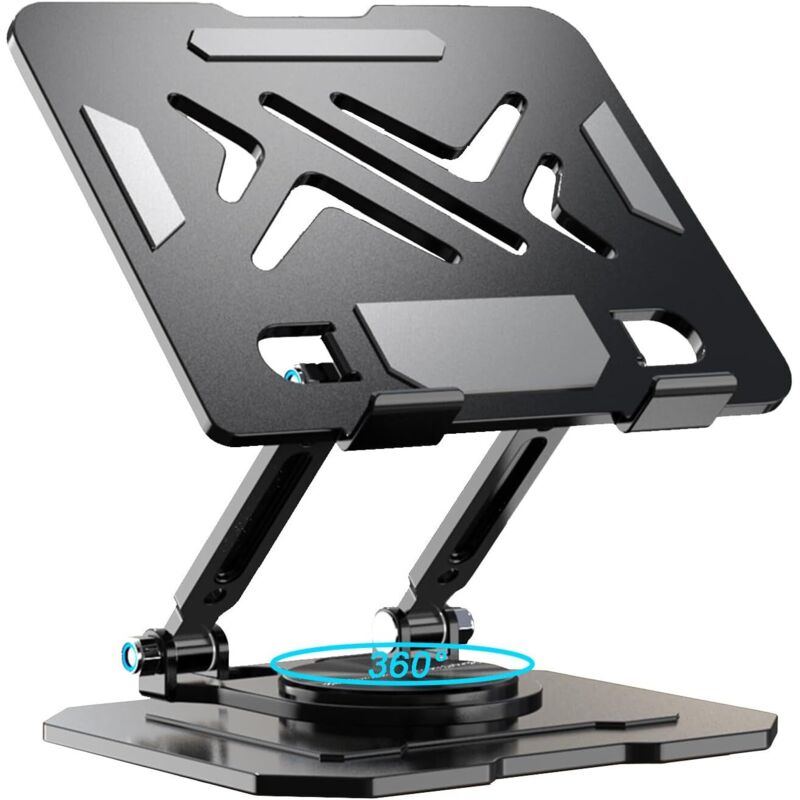 Tablet-Ständer, 360° drehbarer Tischständer, verstellbar und faltbar, Tablet-Ständer aus Edelstahl