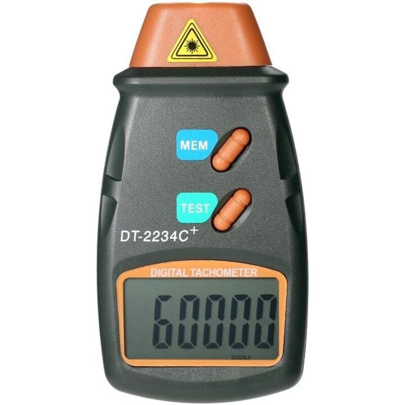 Tragbarer digitaler Laser-Tachometer, berührungsloser Drehzahlmesser, Bereich 2,5 U/min – 99,999 U/min, 3-teiliges Band-LCD-Display