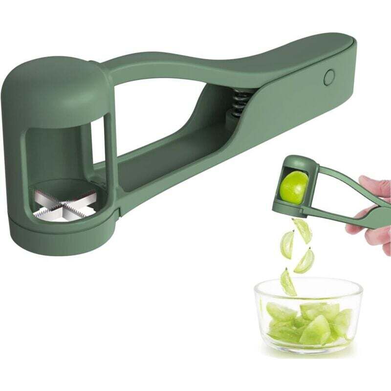 Taglia-uva per bambini piccoli e neonati, utensile da cucina per macedonia di frutta e verdura, per uva, pomodorini e fragole (verde)