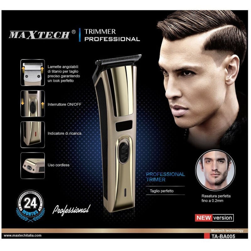Trade Shop - barttrimmer rasierer bis 0,2 mm professioneller trimmer Maxtech men neue version TA-BA005 -