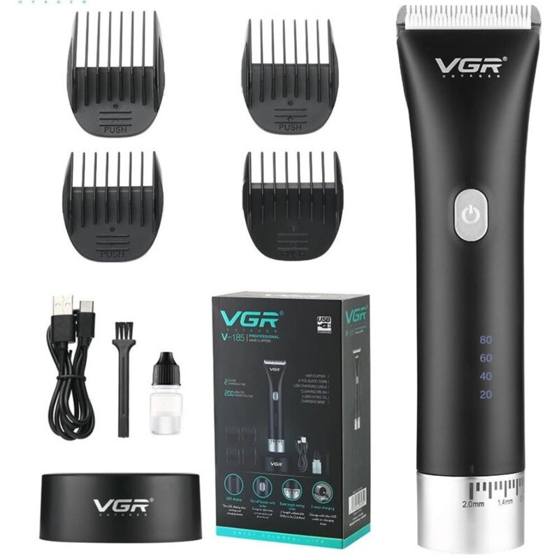 Trade Shop - V185 kabelloser, einstellbarer, professioneller, über usb aufladbarer haarschneider, bartschneider -